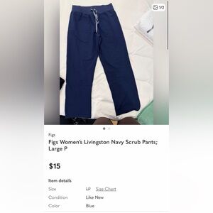 Figs Technical Collection Scrub Pants - Dark Blue